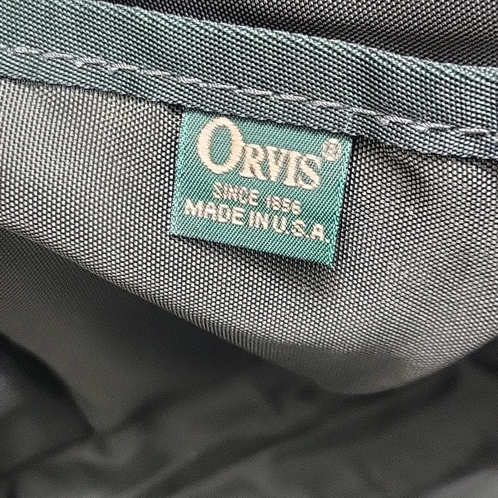 Orvis Green and Brown Canvas Leather Briefcase - Men